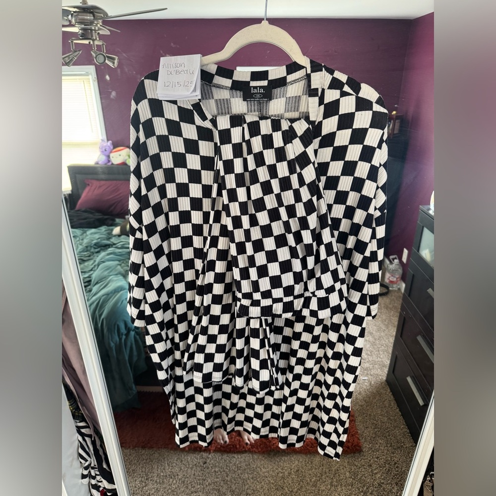 Dressed in LALA Black and White Checkered Dress